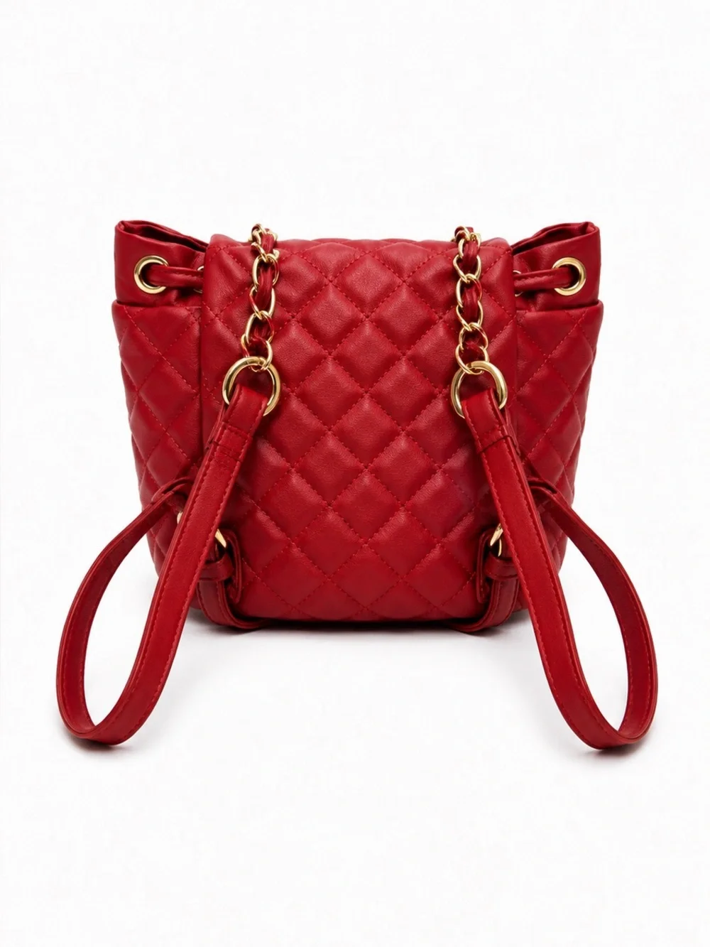 Badgley Mischka Red Quilted Micro Mini Backpack Vegan Leather NWT